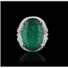 Image 1 : 14KT White Gold 13.24ct Emerald and Diamond Ring