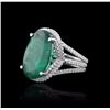 Image 2 : 14KT White Gold 13.24ct Emerald and Diamond Ring