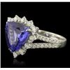 Image 2 : 14KT White Gold 5.30ct Tanzanite and Diamond Ring