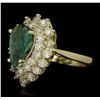 Image 2 : 14KT Yellow Gold 2.27ct Emerald and Diamond Ring