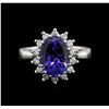 Image 1 : 4.25ct Tanzanite and Diamond Ring - 14KT White Gold