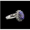 Image 2 : 4.25ct Tanzanite and Diamond Ring - 14KT White Gold