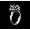 Image 3 : 4.25ct Tanzanite and Diamond Ring - 14KT White Gold