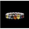 Image 1 : 5.67ctw Multi Color Sapphire Ring - 14KT White Gold