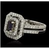 Image 2 : 14KT White and Yellow Gold 0.40ct Tanzanite and Diamond Ring