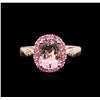 Image 1 : 14KT Rose Gold 2.24ct Morganite, Pink Sapphire and Diamond Ring