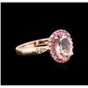 Image 2 : 14KT Rose Gold 2.24ct Morganite, Pink Sapphire and Diamond Ring