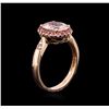 Image 3 : 14KT Rose Gold 2.24ct Morganite, Pink Sapphire and Diamond Ring