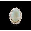 Image 1 : 14KT Yellow Gold 14.73ct Opal and Diamond Ring