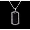 Image 2 : 1.31ctw Diamond Tag Pendant With Chain - 14KT White Gold