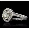 Image 2 : 14KT White Gold 1.52ct I-1/Very Light Yellow Diamond Ring