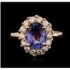 Image 1 : 14KT Rose Gold 2.68ct Tanzanite and Diamond Ring