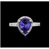 Image 1 : 14KT White Gold 2.30ct Tanzanite and Diamond Ring