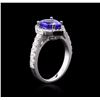 Image 3 : 14KT White Gold 2.30ct Tanzanite and Diamond Ring