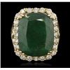 Image 1 : 14KT Yellow Gold 15.27ct Emerald and Diamond Ring