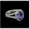 Image 2 : 3.00ct Tanzanite and Diamond Ring - 14KT White Gold