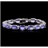 Image 1 : 14KT White Gold 22.56ctw Tanzanite and Diamond Bracelet
