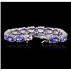 Image 3 : 14KT White Gold 22.56ctw Tanzanite and Diamond Bracelet
