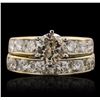Image 1 : 14KT Yellow Gold 3.74ctw Diamond Wedding Ring Set