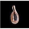 Image 2 : 14KT Rose Gold 1.69ct Morganite and Diamond Pendant