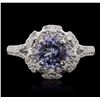 Image 1 : 14KT White Gold 1.31ct Tanzanite and Diamond Ring