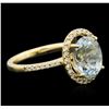 Image 2 : 14KT Yellow Gold 2.62ct Aquamarine and Diamond Ring