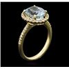 Image 3 : 14KT Yellow Gold 2.62ct Aquamarine and Diamond Ring