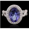 Image 1 : 18KT White Gold 2.79ct Tanzanite and Diamond Ring