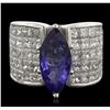 Image 1 : 18KT White Gold 3.25ct Tanzanite and Diamond Ring