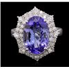 Image 1 : 14KT White Gold 5.20ct Tanzanite and Diamond Ring