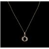 Image 1 : 14KT Two-Tone Gold 0.20ctw Diamond Pendant With Chain