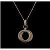 Image 2 : 14KT Two-Tone Gold 0.20ctw Diamond Pendant With Chain