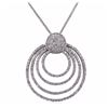Image 2 : 14KT White Gold 0.90ctw Diamond Pendant With Chain