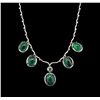 Image 1 : 93.30ctw Emerald, Tsavorite, Sapphire and Diamond Necklace - 18KT White Gold