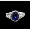 Image 1 : 14KT White Gold 3.68ct Tanzanite and Diamond Ring