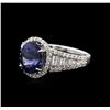 Image 2 : 14KT White Gold 3.68ct Tanzanite and Diamond Ring