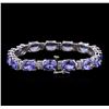 Image 2 : 14KT White Gold 27.90ctw Tanzanite and Diamond Bracelet