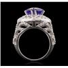 Image 3 : 14KT White Gold 9.78ct Tanzanite and Diamond Ring