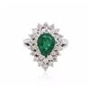 Image 1 : 18KT White Gold GIA Certified 1.50ct Emerald and Diamond Ring