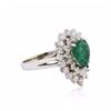Image 2 : 18KT White Gold GIA Certified 1.50ct Emerald and Diamond Ring
