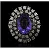 Image 1 : 14KT White Gold 4.34ct Tanzanite and Diamond Ring