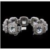 Image 3 : 14KT White Gold 38.79ctw Aquamarine and Diamond Bracelet