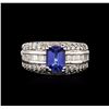 Image 1 : 14KT White Gold 1.46ct Tanzanite and Diamond Ring