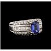 Image 2 : 14KT White Gold 1.46ct Tanzanite and Diamond Ring