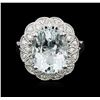 Image 1 : 14KT White Gold 4.83ct Aquamarine and Diamond Ring