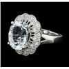 Image 2 : 14KT White Gold 4.83ct Aquamarine and Diamond Ring