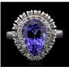 Image 1 : 14KT White Gold 4.25ct Tanzanite and Diamond Ring