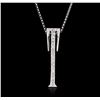 Image 1 : 14KT White Gold 0.18ctw Diamond Pendant With Chain