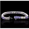 Image 3 : 14KT White Gold 10.50ctw Tanzanite and Diamond Bracelet