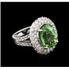 Image 2 : GIA Certified 7.79ct Paraiba Tourmaline and Diamond Ring - 18KT White Gold